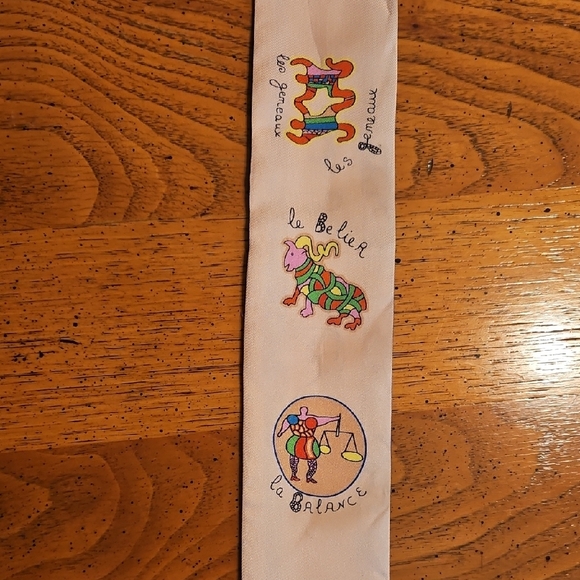 Dior Zodiac Print Twilly Scarf - Cream and Multicolor - Picture 2 of 3